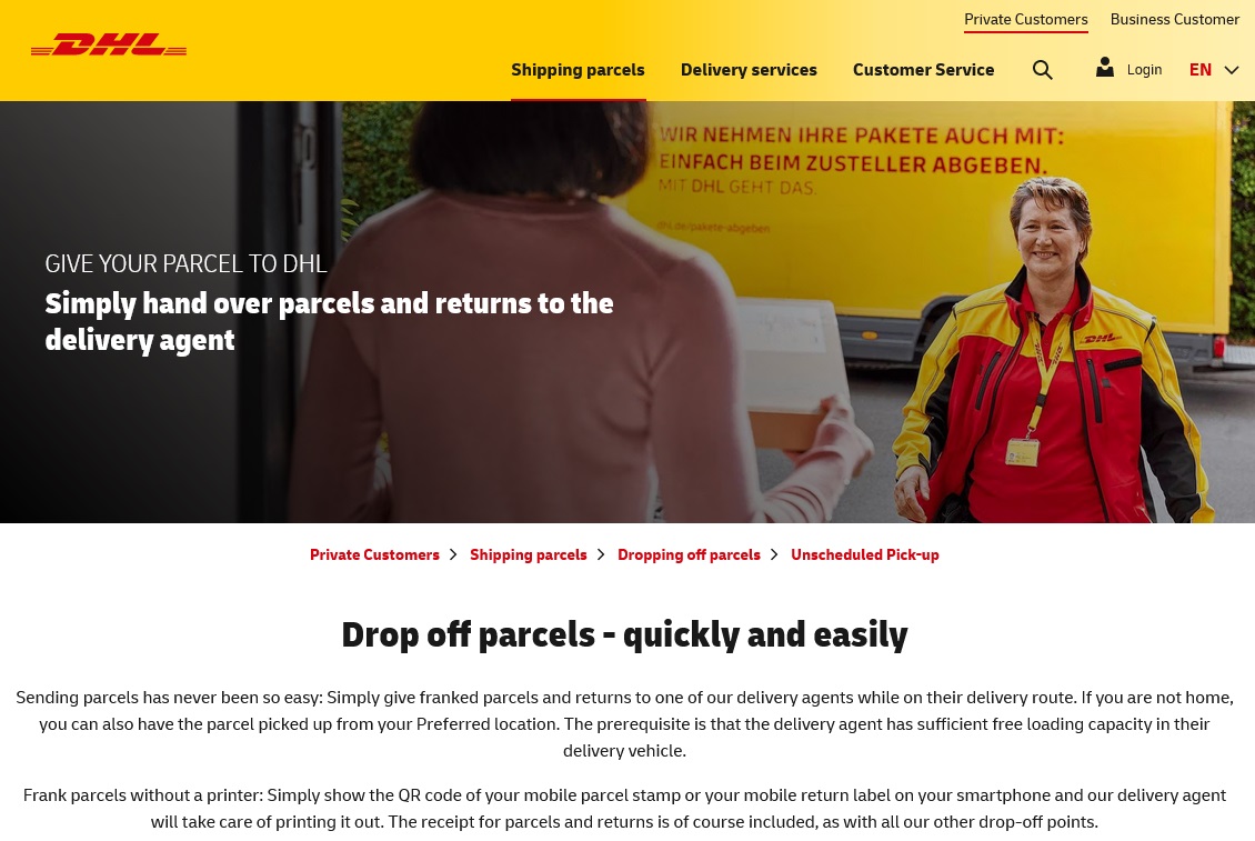 Η DHL δοκιμάζει αποστολές χωρίς ετικέτες